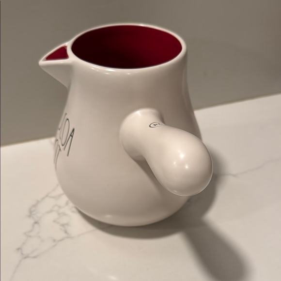 Rae Dunn White Cocoa Pot with Red Interior - Picture 9 of 9